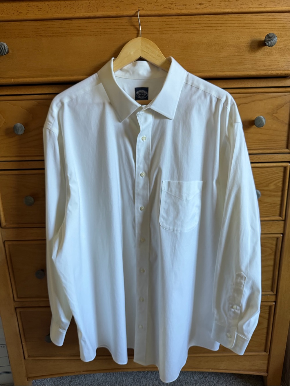Brooks Brothers Non Iron Dress Shirt Mens 18.5 34/35 White Oxford Button Down